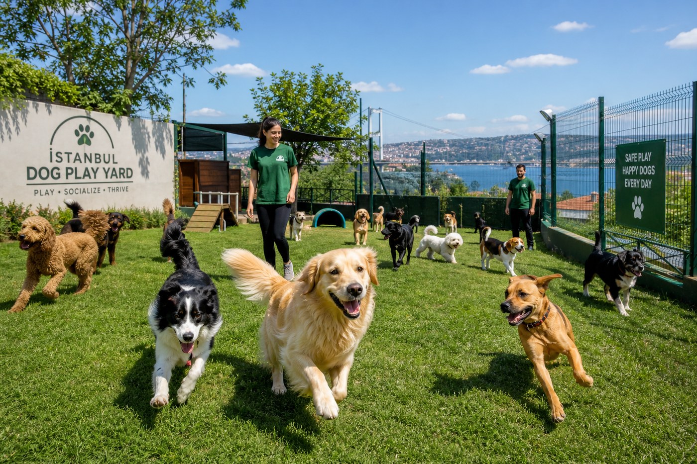 Açık hava köpek oyun bahçesi