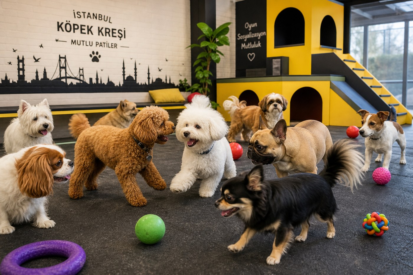 Küçük köpekler grup oyununda